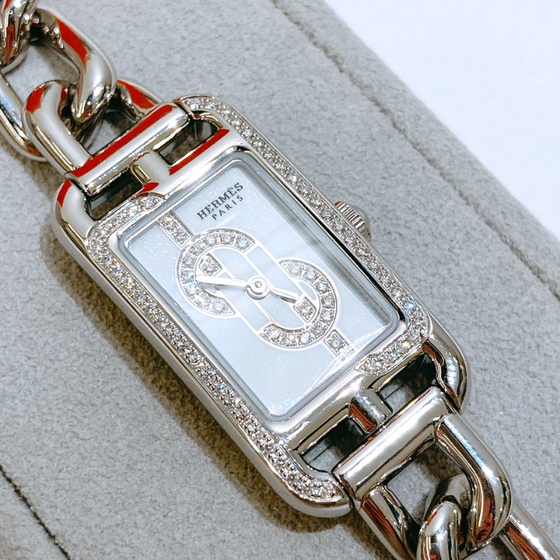 TW4876 Hermes 愛馬仕帶鑽女錶 Nantucket Watch 29 mm Small Model 48+24 Diamonds (0.23 ct+0.094 ct)-5