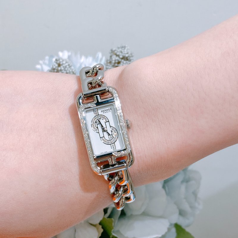 TW4876 Hermes 愛馬仕帶鑽女錶 Nantucket Watch 29 mm Small Model 48+24 Diamonds (0.23 ct+0.094 ct)-12