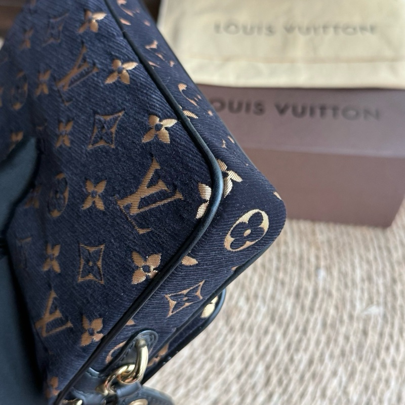 99新🆕路易威登LV絲絨限定款黑金老花麻將包手提包斜背包 金扣 ✅正品-2