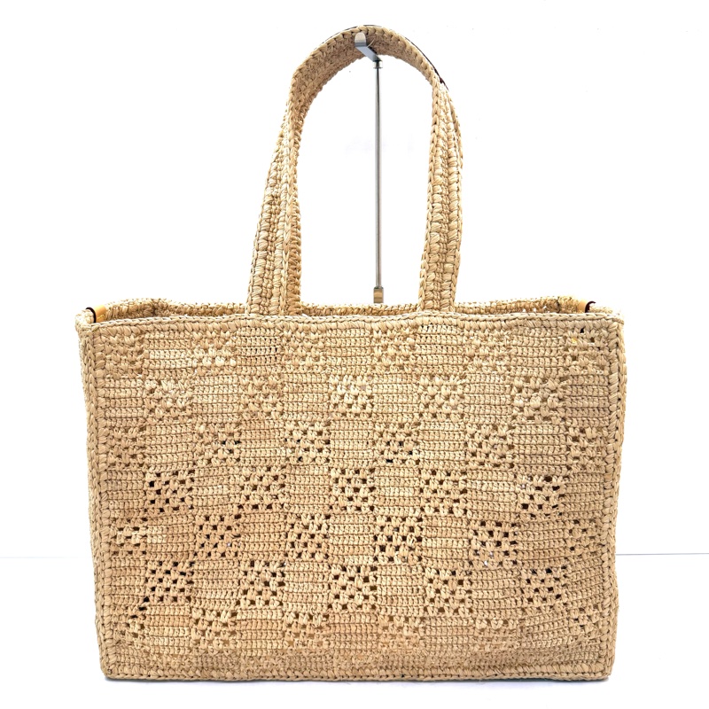 LOUIS VUITTON 路易威登 拉菲草手工編織SUMMER SHOPPER TOTE MM 手提包 RFID M25008-1