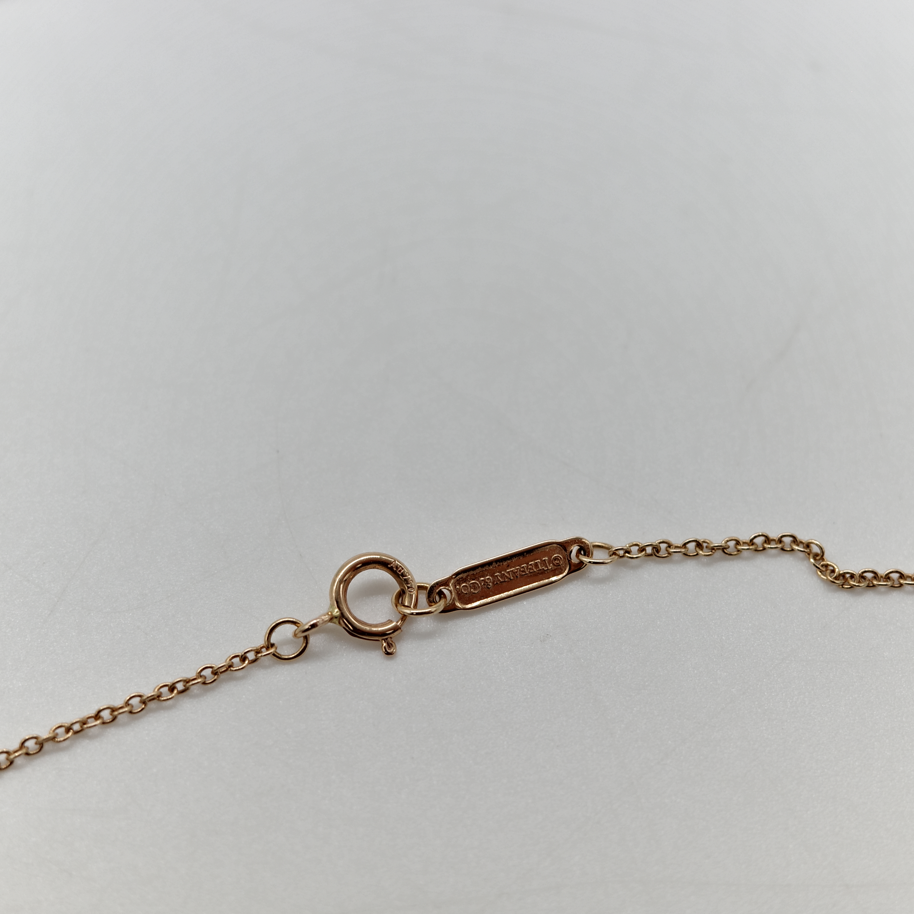 TIFFANY&CO. T Smile 18K 玫瑰金 鑲鑽 微笑項鍊-6