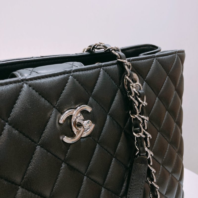 TW4877 Chanel 香奈兒 新版GST托特包 小牛皮 黑銀A91046 GST Tote Bag Calfskin Black x PHW-9