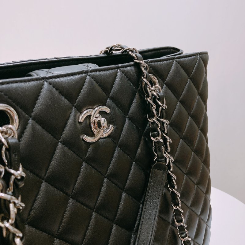 TW4877 Chanel 香奈兒 新版GST托特包 小牛皮 黑銀A91046 GST Tote Bag Calfskin Black x PHW-10