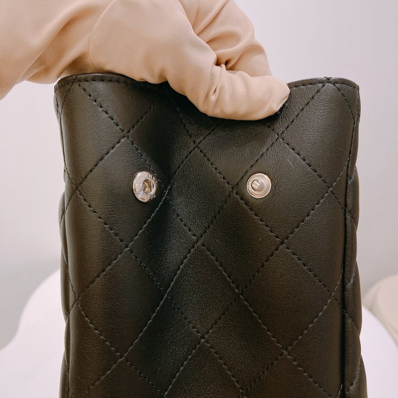 TW4877 Chanel 香奈兒 新版GST托特包 小牛皮 黑銀A91046 GST Tote Bag Calfskin Black x PHW-11