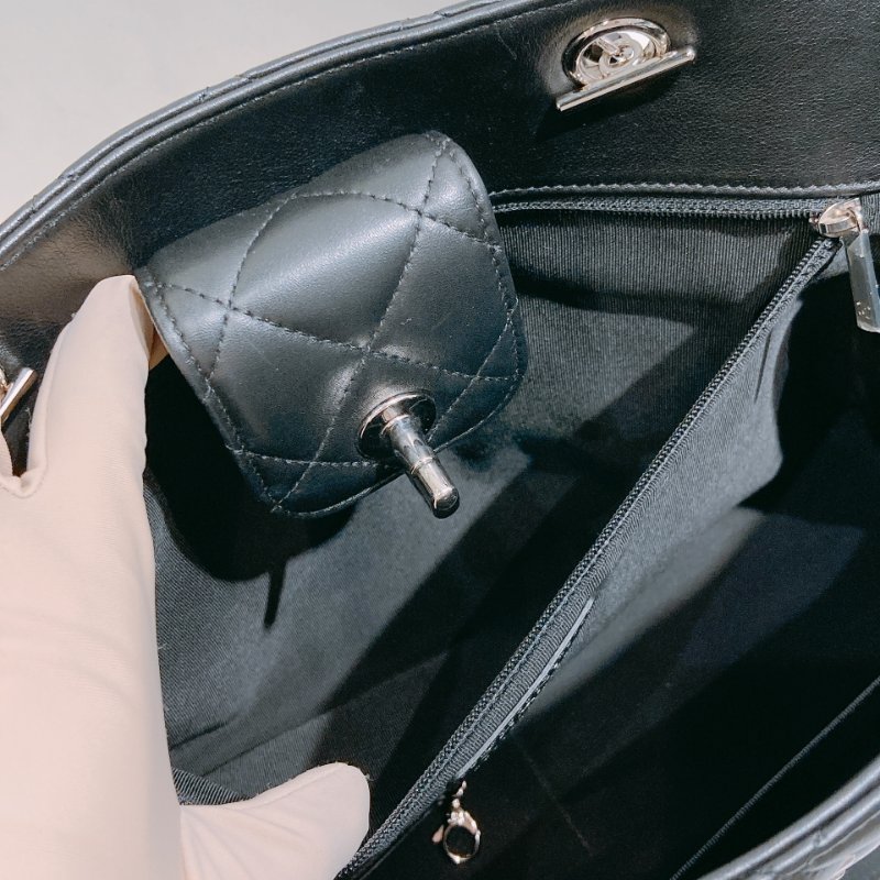 TW4877 Chanel 香奈兒 新版GST托特包 小牛皮 黑銀A91046 GST Tote Bag Calfskin Black x PHW-15