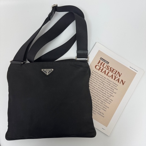 【赫蒂國際精品】 PRADA普拉達 單肩包黑三角logo尼龍 中古款vintage