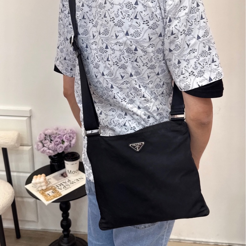 【赫蒂國際精品】 PRADA普拉達 單肩包黑三角logo尼龍 中古款vintage-2