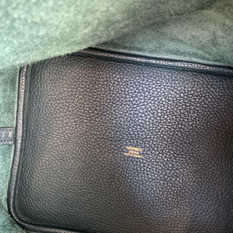 愛馬仕 hermes 菜籃子22金扣有鎖一把鑰匙 Y刻-4