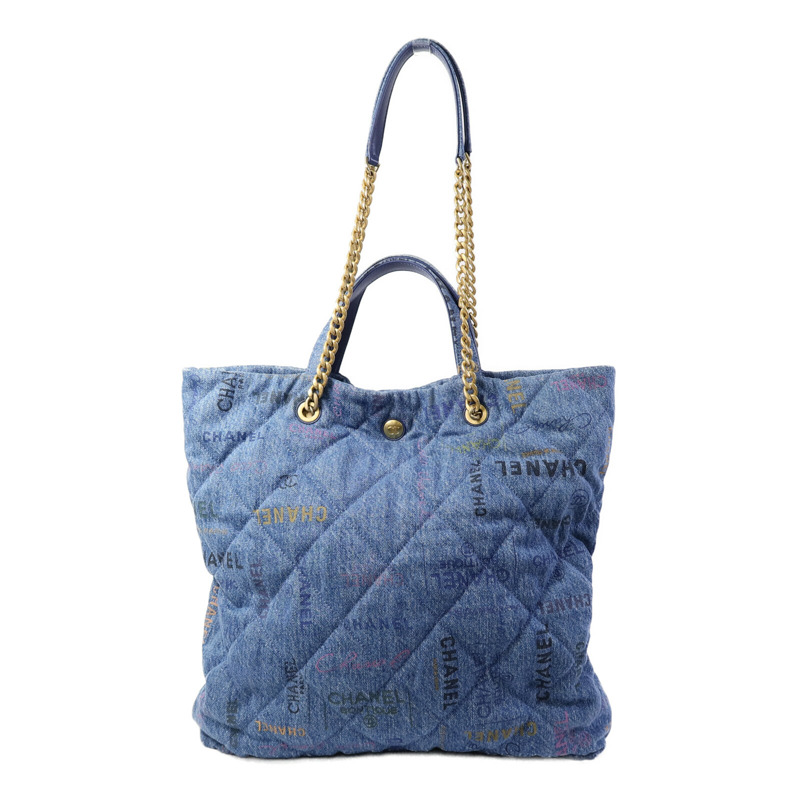CHANEL 牛仔布Mood Shopping Tote手挽肩背兩用袋-1