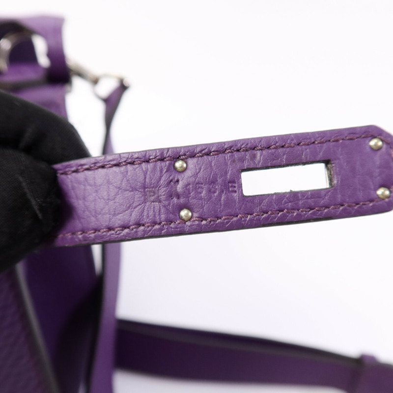 HERMES Clemence皮革Jypsiere 28肩背袋Iris-7