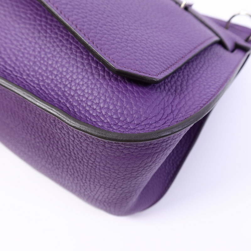 HERMES Clemence皮革Jypsiere 28肩背袋Iris-10