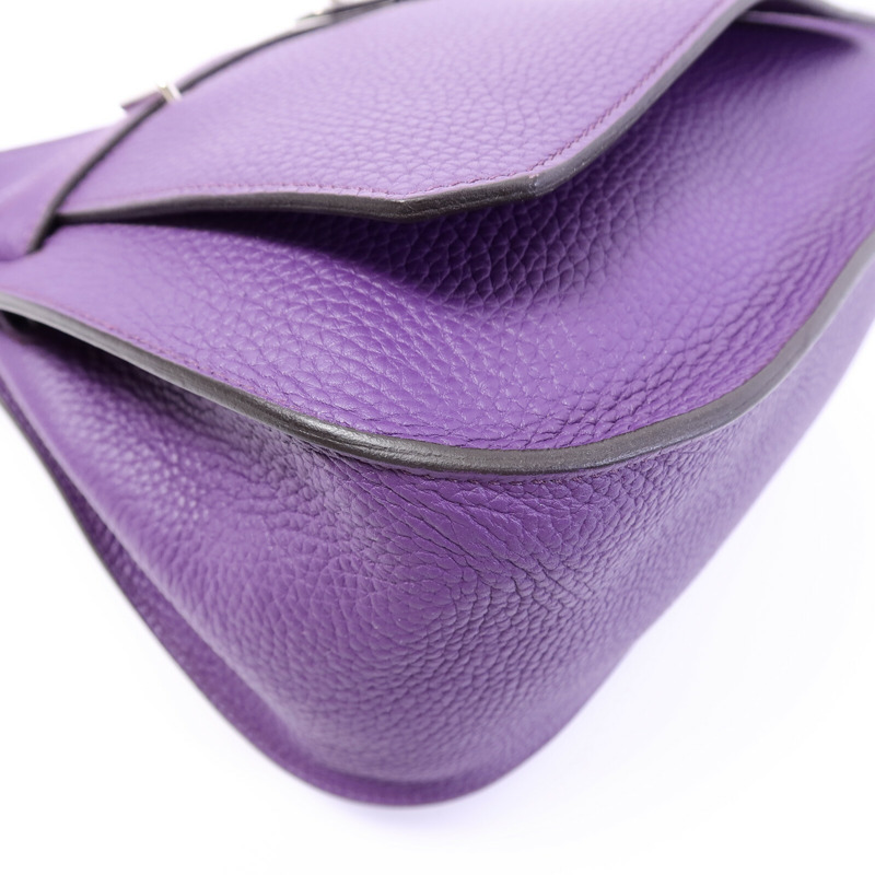 HERMES Clemence皮革Jypsiere 28肩背袋Iris-11