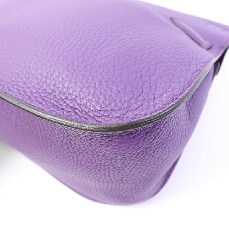 HERMES Clemence皮革Jypsiere 28肩背袋Iris-12