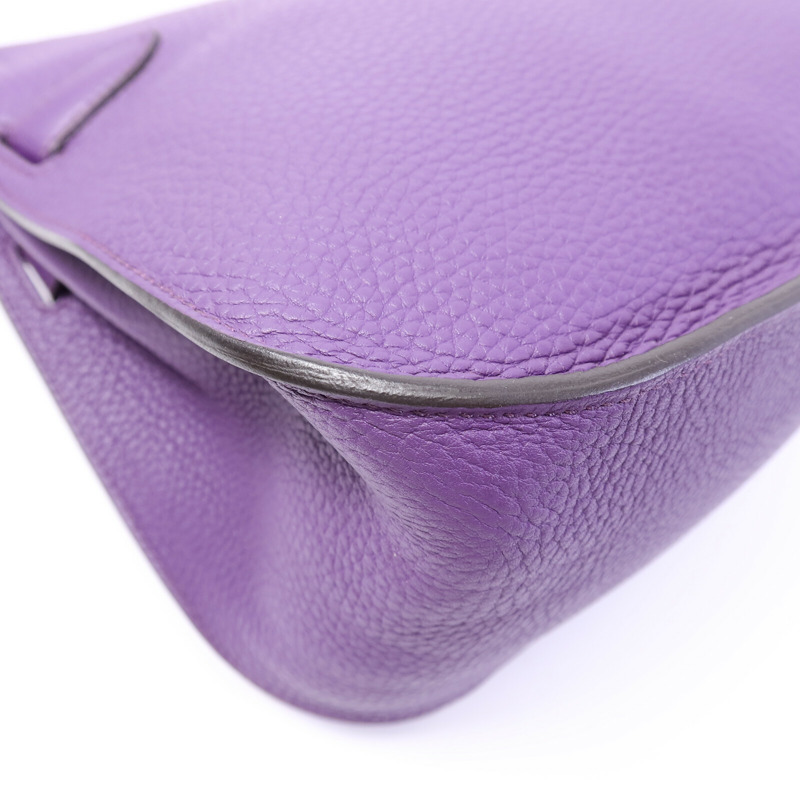 HERMES Clemence皮革Jypsiere 28肩背袋Iris-13