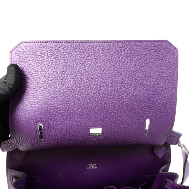 HERMES Clemence皮革Jypsiere 28肩背袋Iris-14
