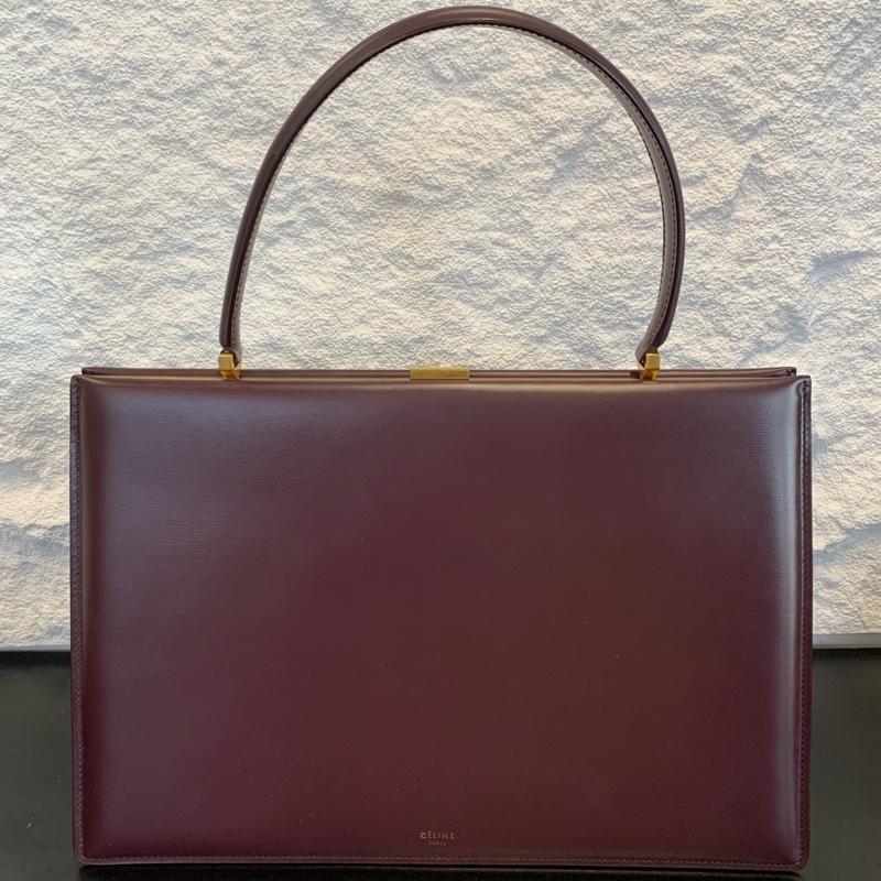 Celine 賽琳 Clasp金屬扣 夾子包手提包中號-0