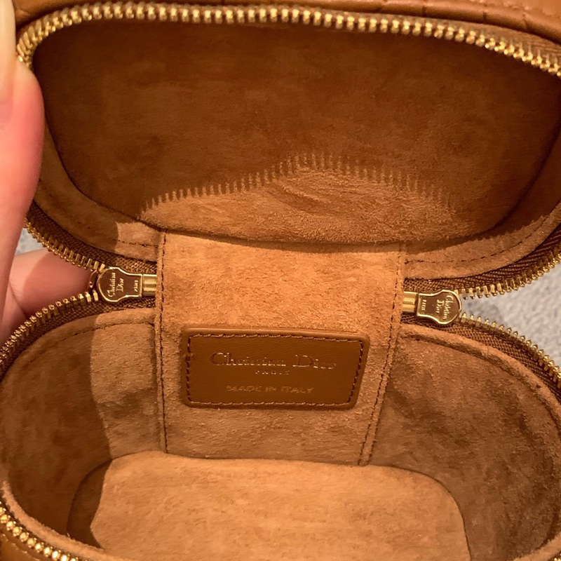 迪奧 Dior 金棕羊皮迷你化妝盒 手提斜挎包-6