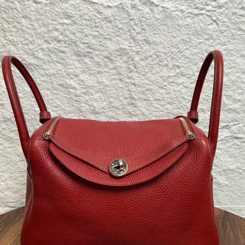 愛馬仕 Hermes Lindy30 紅色 框Q-1