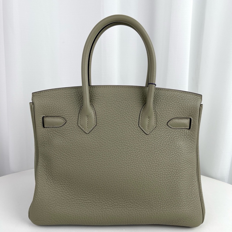 99新🆕Hermes/愛馬仕birkin30手提包斜挎包鼠尾草綠 金扣 X刻💚正品-1