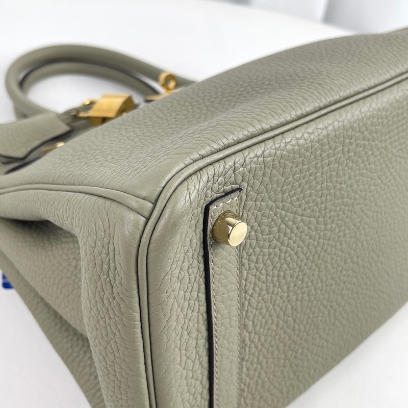99新🆕Hermes/愛馬仕birkin30手提包斜挎包鼠尾草綠 金扣 X刻💚正品-3
