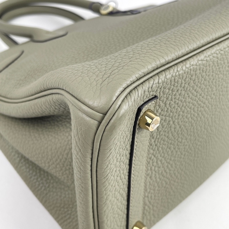 99新🆕Hermes/愛馬仕birkin30手提包斜挎包鼠尾草綠 金扣 X刻💚正品-5
