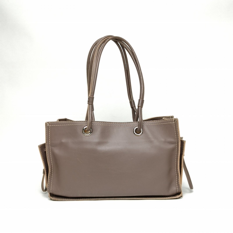 LOEWE 褐色牛皮銀扣Amazona鏤空托特包肩背包-2