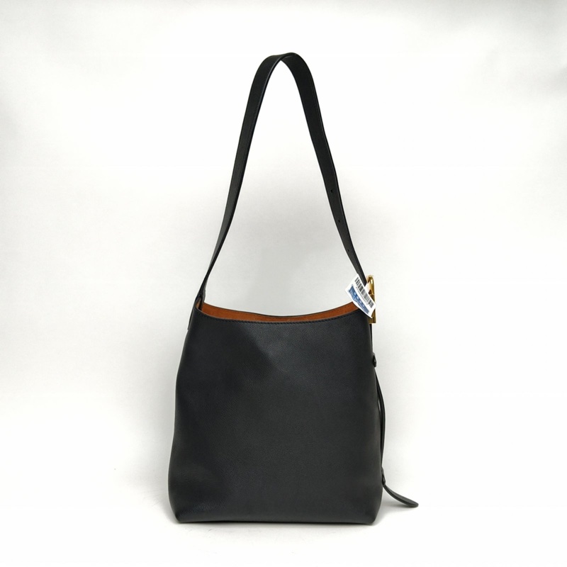 LOUIS VUITTON 黑色牛皮金扣晶片Lowkeyhobo側面鎖頭單肩包-2