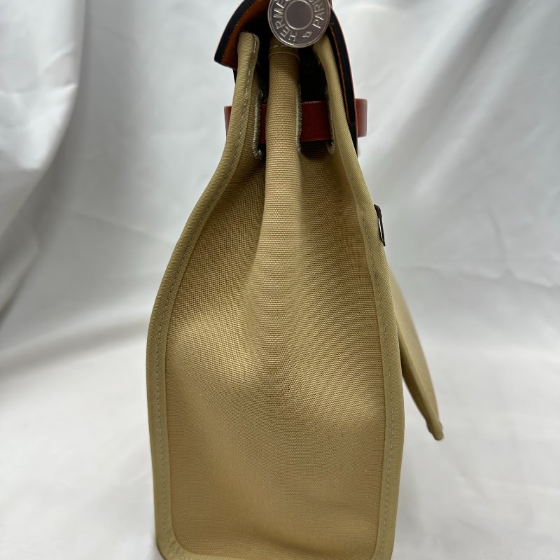 Hermes herbag31磚紅拼奶茶色-2