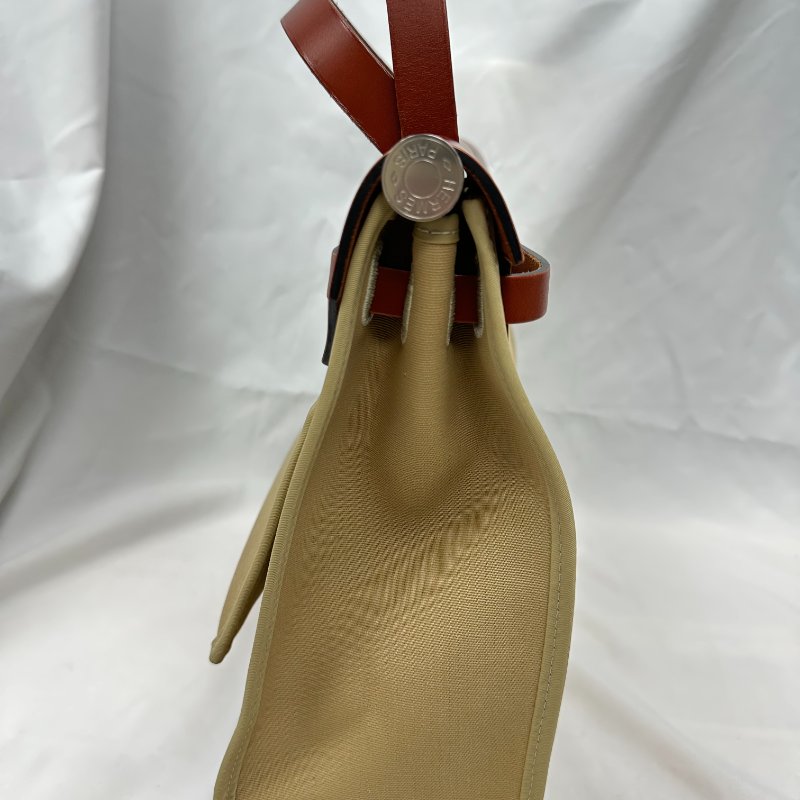 Hermes herbag31磚紅拼奶茶色-3