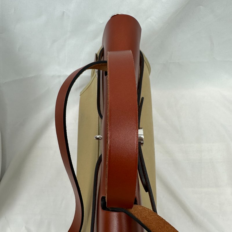 Hermes herbag31磚紅拼奶茶色-4