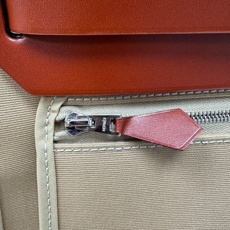 Hermes herbag31磚紅拼奶茶色-7