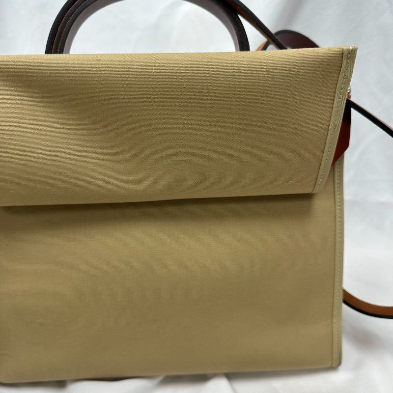 Hermes herbag31磚紅拼奶茶色-9