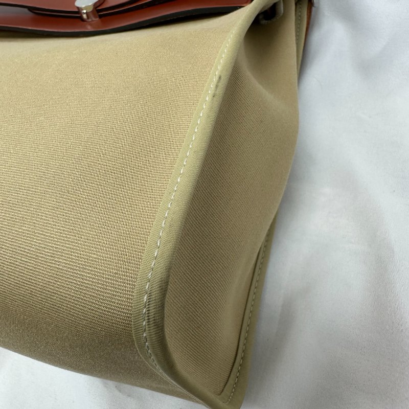 Hermes herbag31磚紅拼奶茶色-11