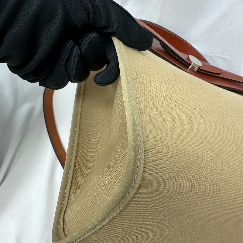 Hermes herbag31磚紅拼奶茶色-12