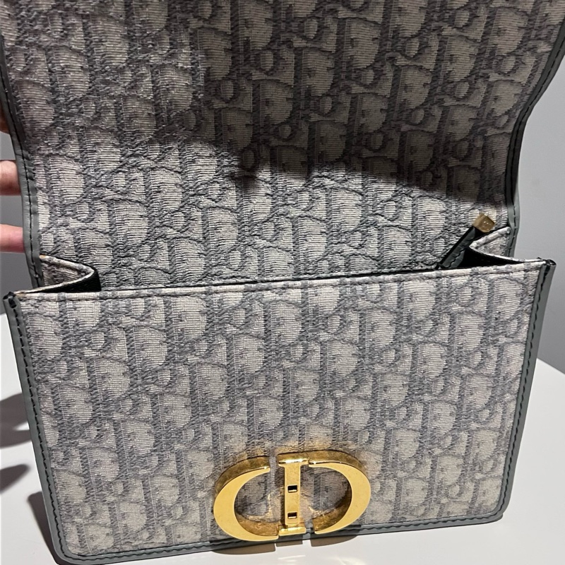 97新🆕迪奧 Dior 蒙田30 皮肩帶款 單肩斜挎都可 輕微使用五金鋥亮 21年編碼 💚正品-6