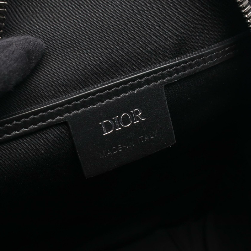Dior Rider 迷你斜背腰包 CD 鑽石帆布皮革黑色海軍藍二手男士-3