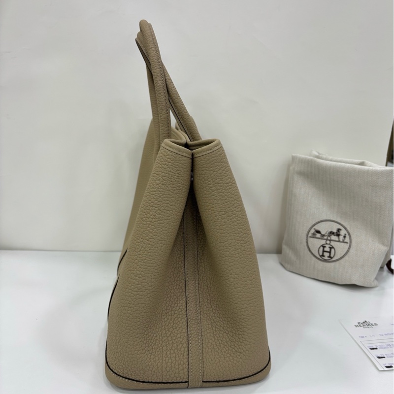 Hermes 愛馬仕 garden party花園30 S2風衣灰銀扣 K刻 有購證-2