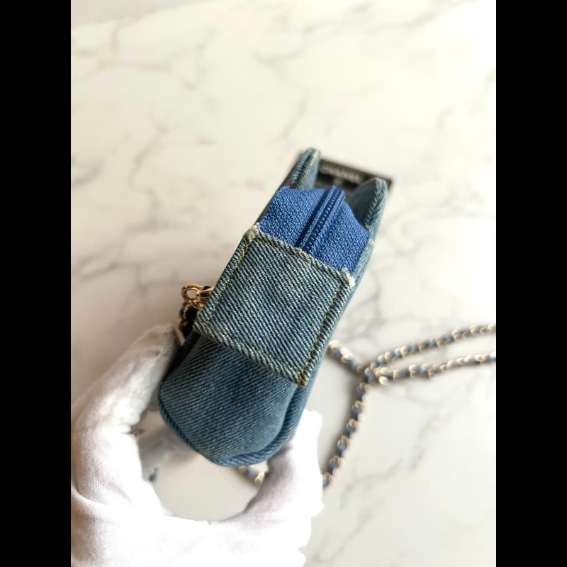 【LA LUNE】Chanel 稀有牛仔藍斜背包 中古包 單肩包 側背包 二手包 古董包-5