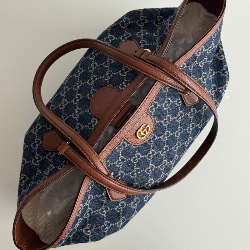 95新🆕 Gucci 古馳 牛仔托特包 深藍老花-2