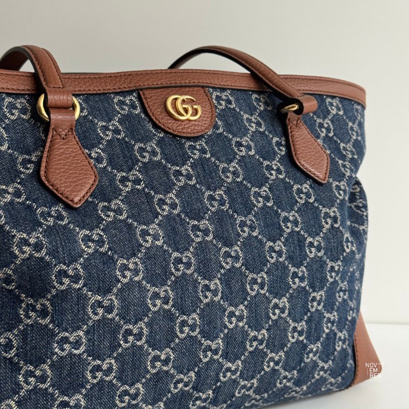 95新🆕 Gucci 古馳 牛仔托特包 深藍老花-3