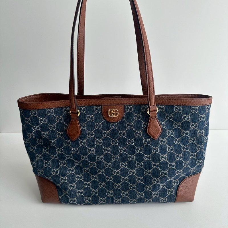 95新🆕 Gucci 古馳 牛仔托特包 深藍老花-6