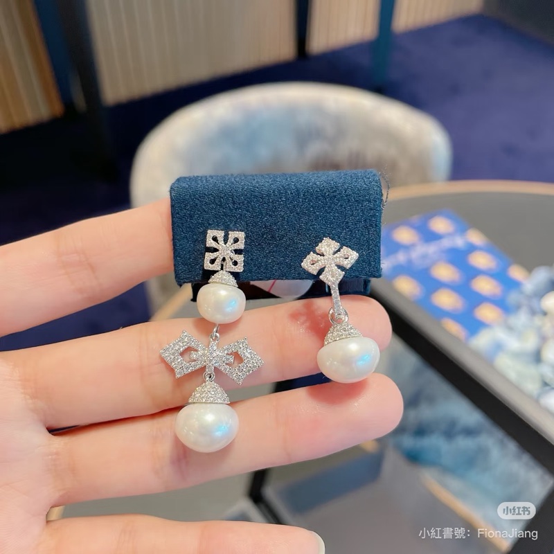 APM MONACO LUMIERE 系列 珍珠 蝴蝶結 墜式耳環 耳針 耳釘 耳環-2