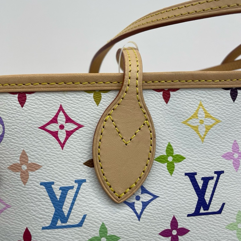 98新❤️Louis Vuitton/路易威登白三彩中號neverfull單肩包托特包子母包 ✅正品-3