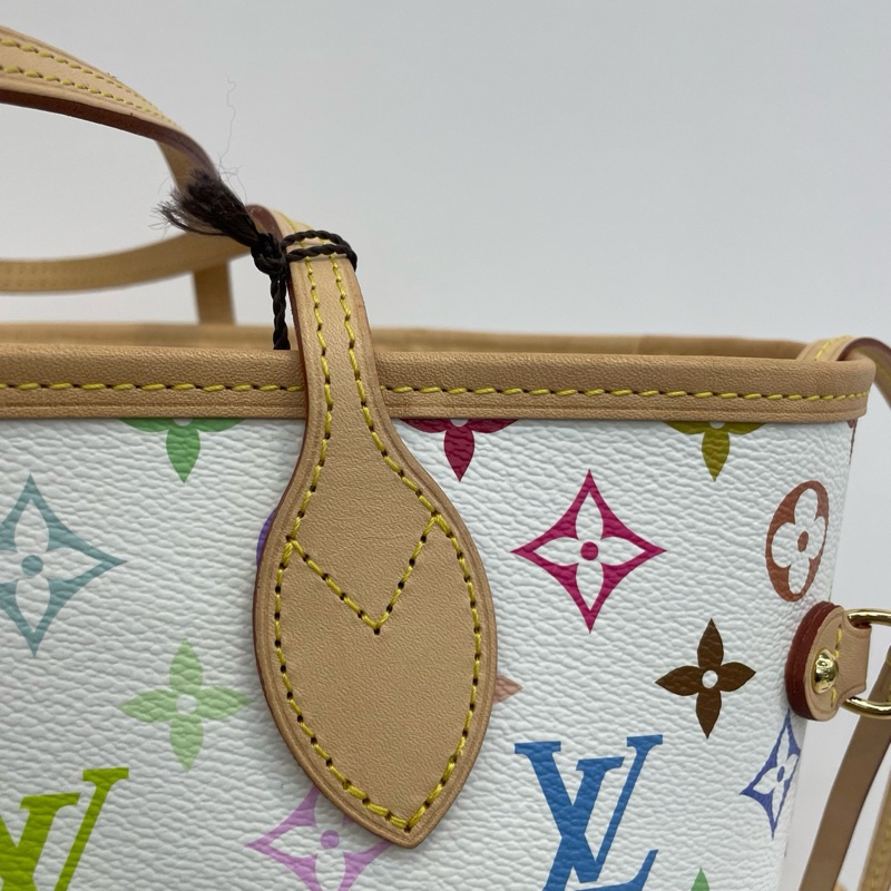 98新❤️Louis Vuitton/路易威登白三彩中號neverfull單肩包托特包子母包 ✅正品-4