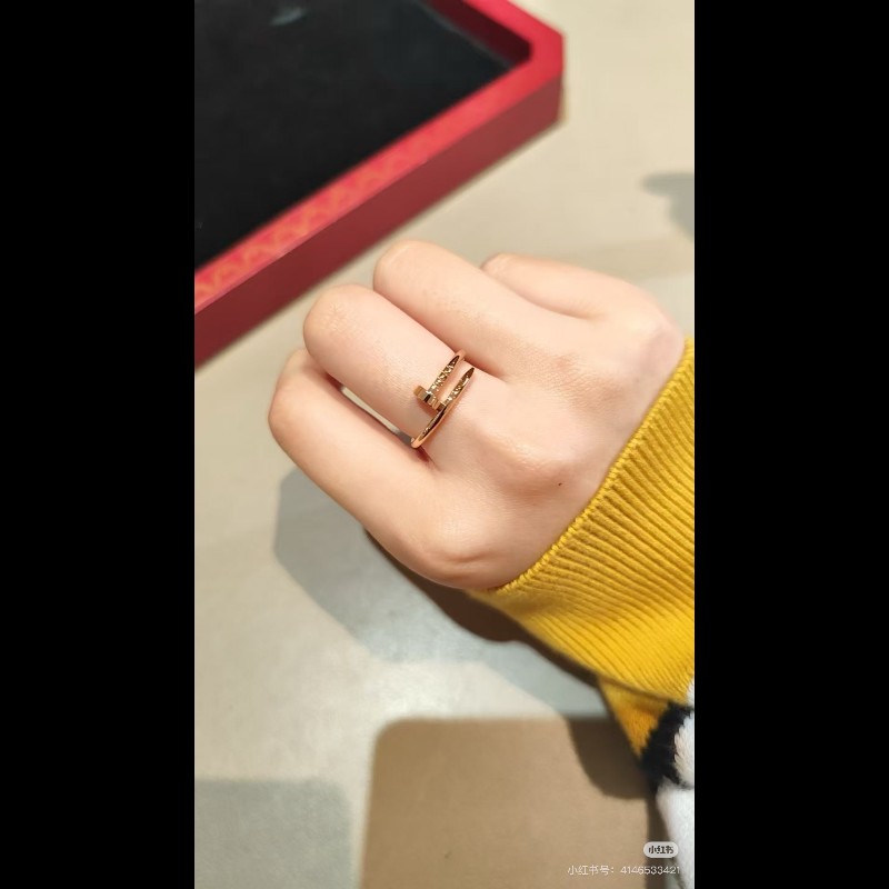 Cartier 釘子戒指 黄K金 窄版-3