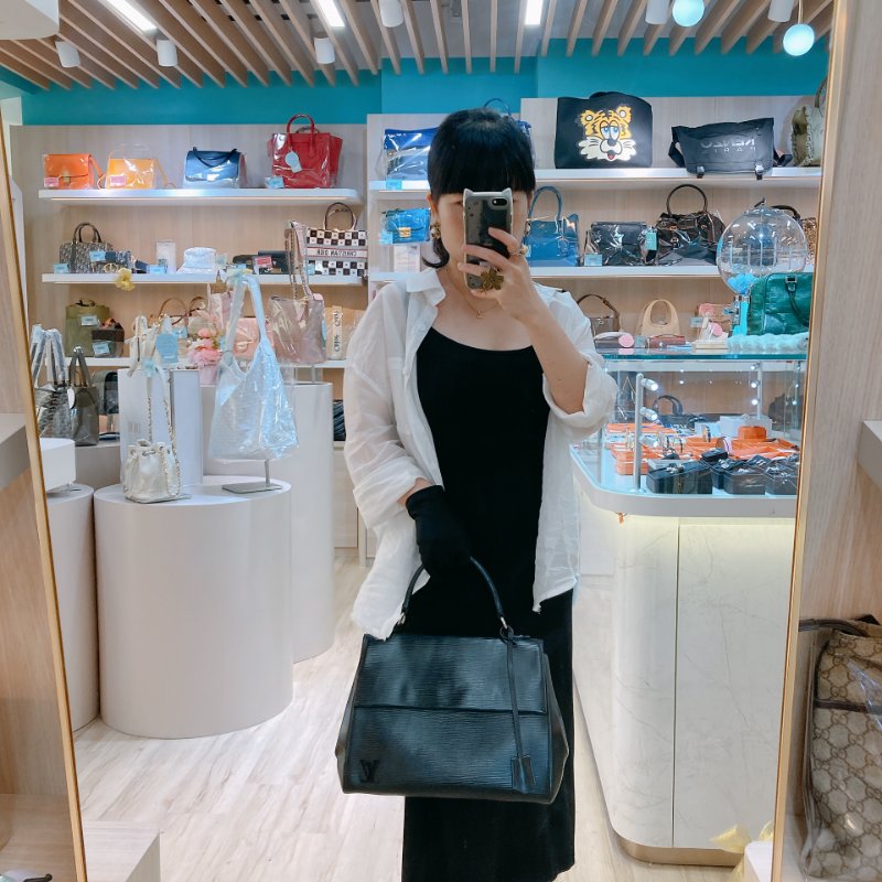 MS0733 Louis Vuitton 路易威登 水波紋 手提包 黑色 銀扣 Cluny Bag 29cm Epi Black x PHW-3