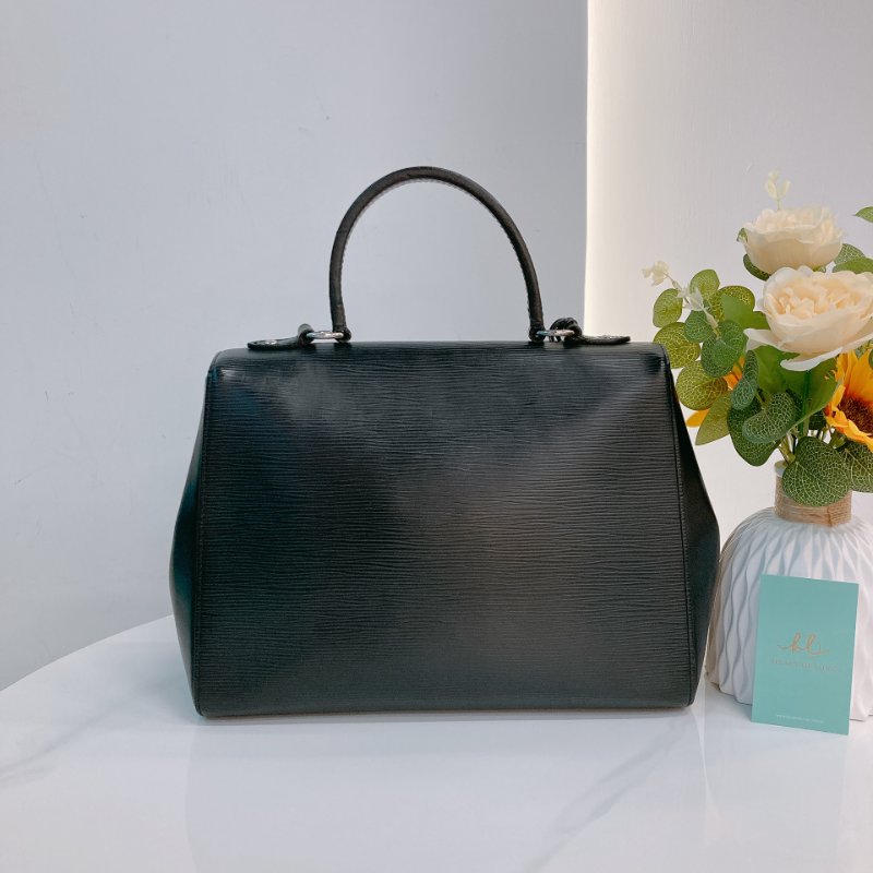 MS0733 Louis Vuitton 路易威登 水波紋 手提包 黑色 銀扣 Cluny Bag 29cm Epi Black x PHW-4