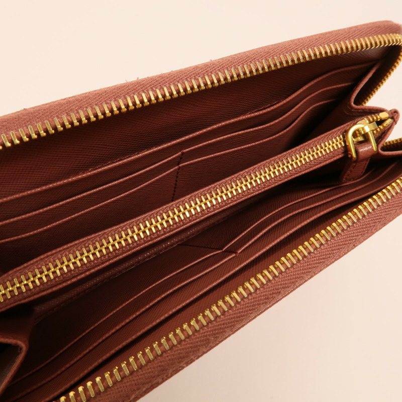 PRADA Saffiano皮革Zipper Long Wallet長錢包-6