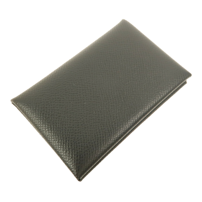 HERMES Epsom皮革Calvi卡片套Noir-4