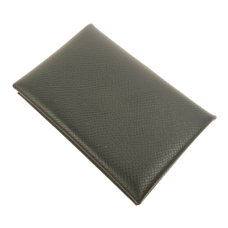 HERMES Epsom皮革Calvi卡片套Noir-5